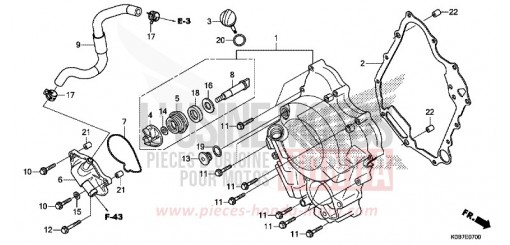 RIGHT CRANKCASE COVER/WATER PUMP NSS300AK de 2019